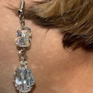 Glittering snowflake and sparkly cathedral beads